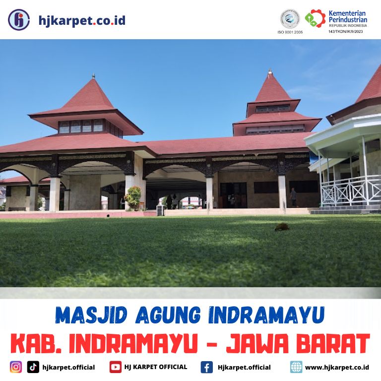 pemasangan karpet custom masjid agung indramayu