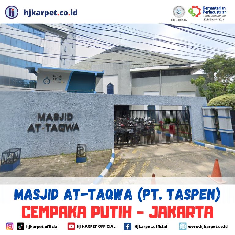 pemasangan karpet custom masjid at-taqwa pt.taspen