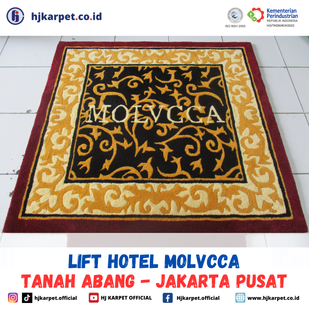 pemasangan karpet lift hotel molvcca