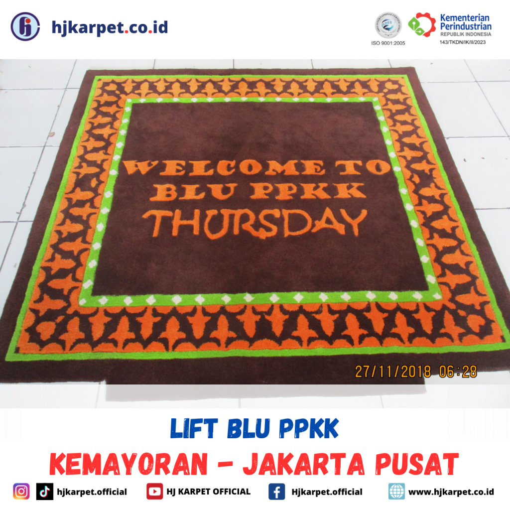 pemasangan karpet lift kantor blu ppkk