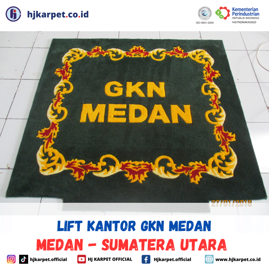 pemasangan karpet lift kantor gkn medan