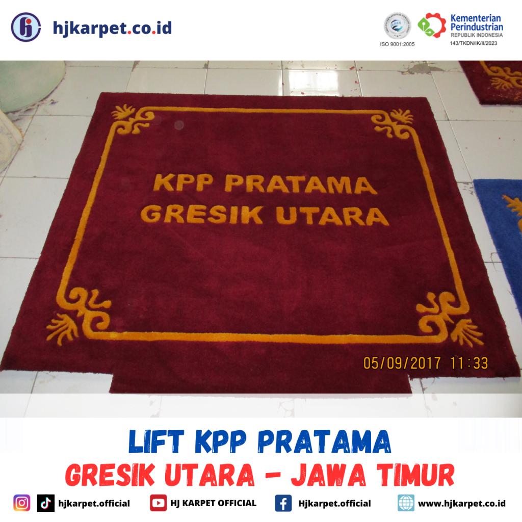 pemasangan karpet lift kpp pratama gresik utara