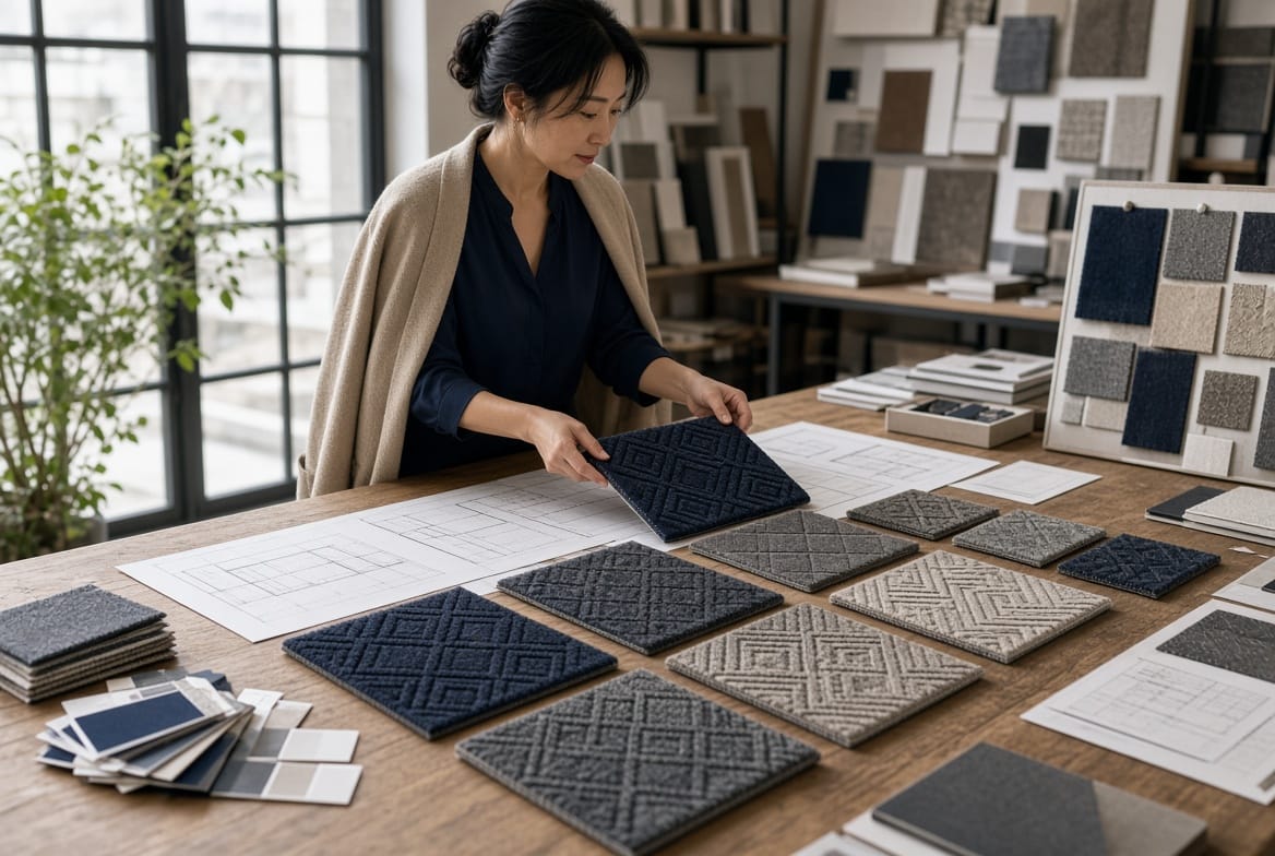 Custom carpet design process for commercial interiors